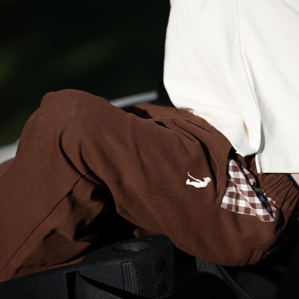 Weekend Gingham Pants - Warm Chocolate