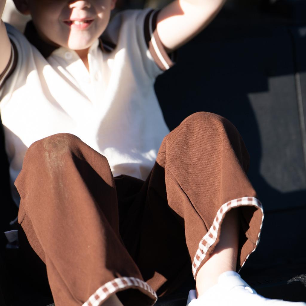 Weekend Gingham Pants - Warm Chocolate
